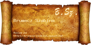 Brumecz Szabina névjegykártya